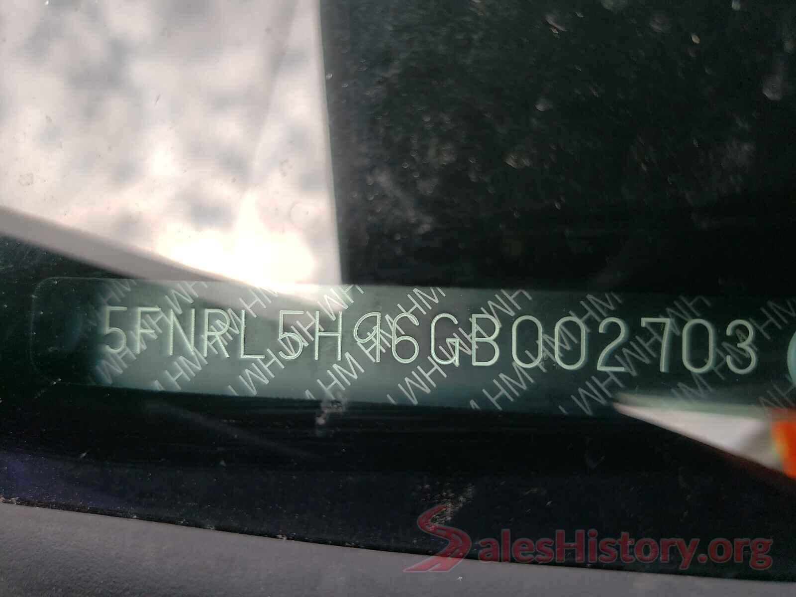 5FNRL5H96GB002703 2016 HONDA ODYSSEY