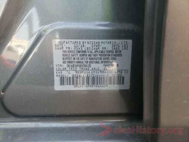 3N1AB7APXKY264129 2019 NISSAN SENTRA