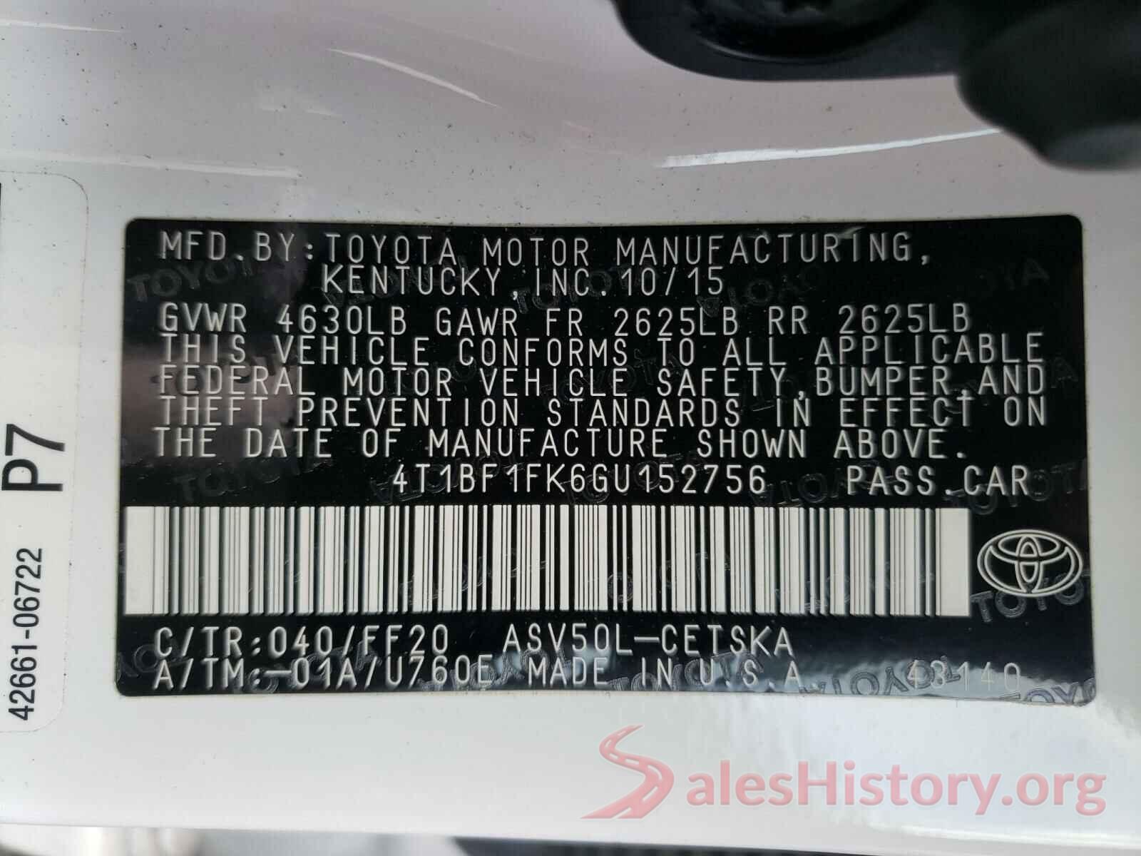 4T1BF1FK6GU152756 2016 TOYOTA CAMRY