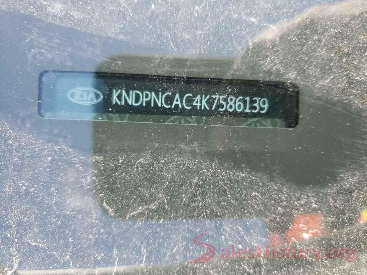 KNDPNCAC4K7586139 2019 KIA SPORTAGE