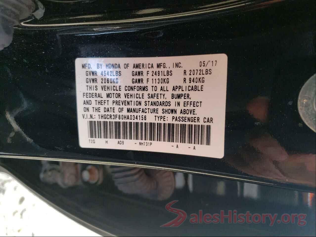 1HGCR3F80HA034156 2017 HONDA ACCORD