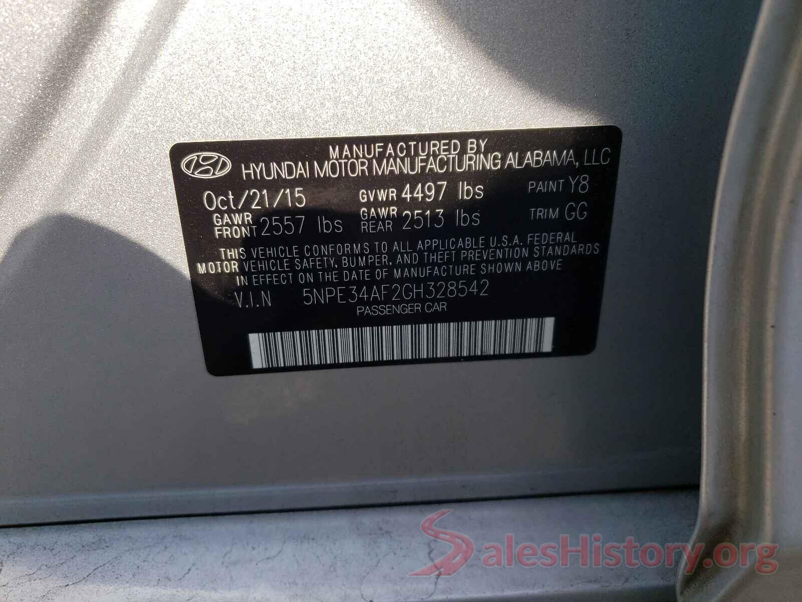 5NPE34AF2GH328542 2016 HYUNDAI SONATA