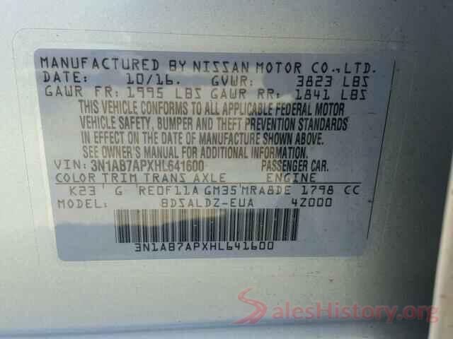 3N1AB7APXHL641600 2017 NISSAN SENTRA