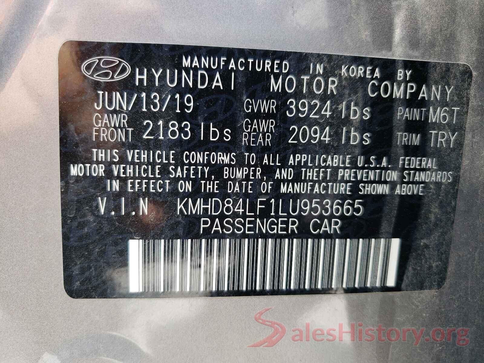 KMHD84LF1LU953665 2020 HYUNDAI ELANTRA