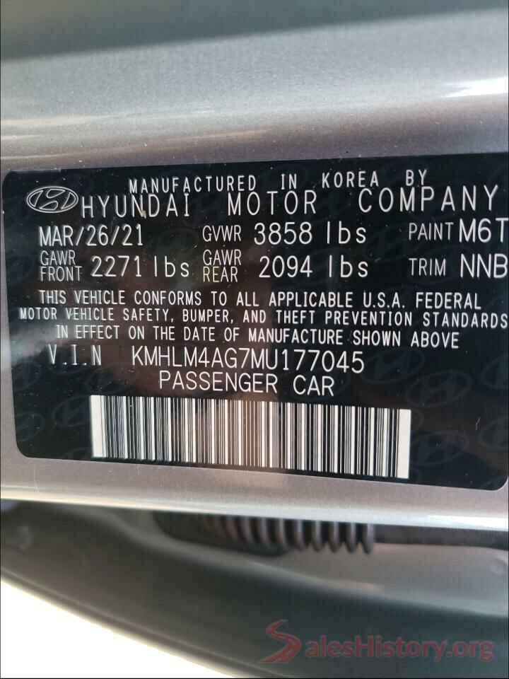 KMHLM4AG7MU177045 2021 HYUNDAI ELANTRA