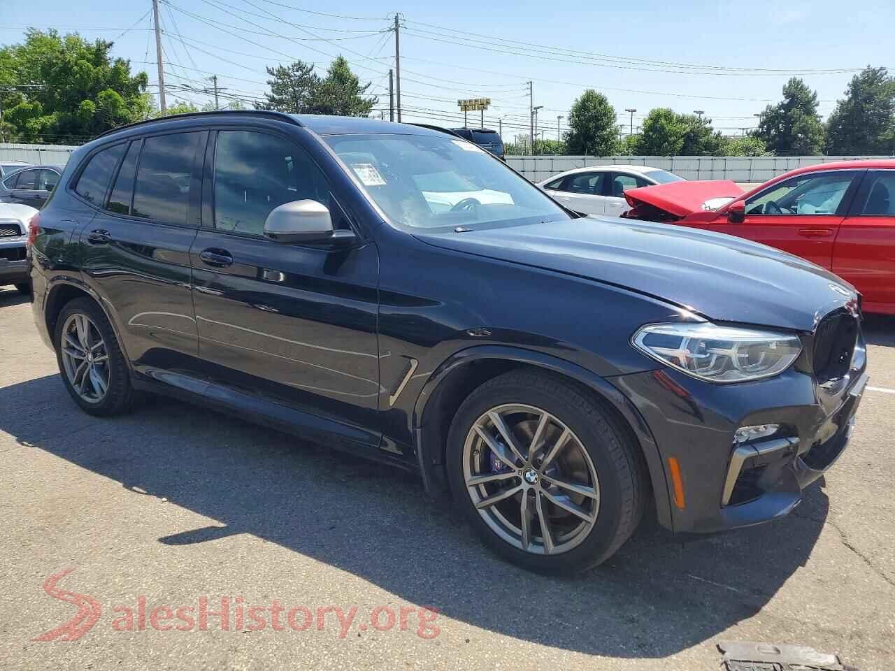 2019 BMW X3 VIN 5UXTS3C58K0Z03790, rear 3/4 view
