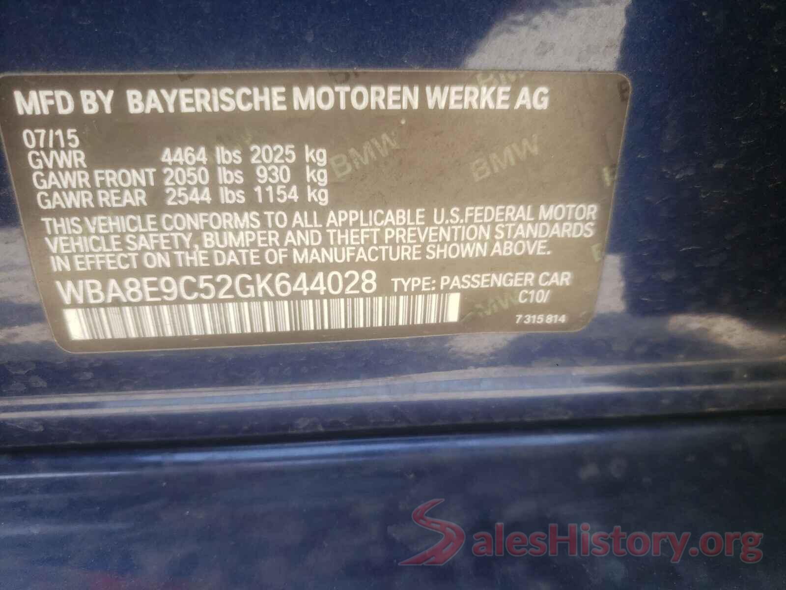 WBA8E9C52GK644028 2016 BMW 3 SERIES