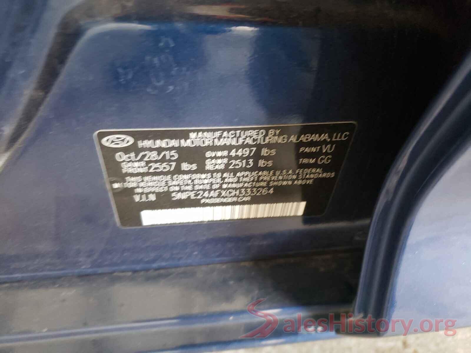 5NPE24AFXGH333264 2016 HYUNDAI SONATA