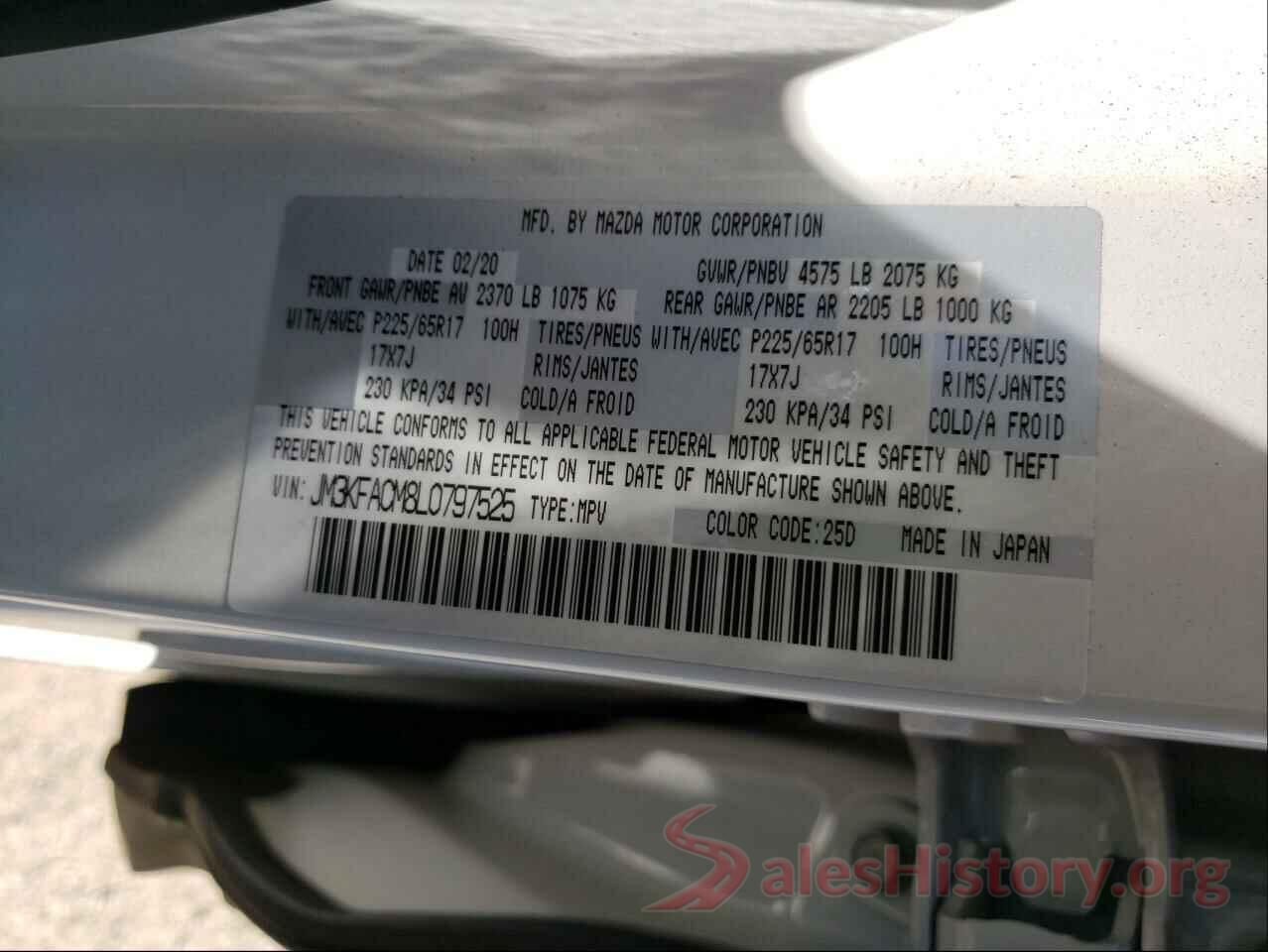 JM3KFACM8L0797525 2020 MAZDA CX-5