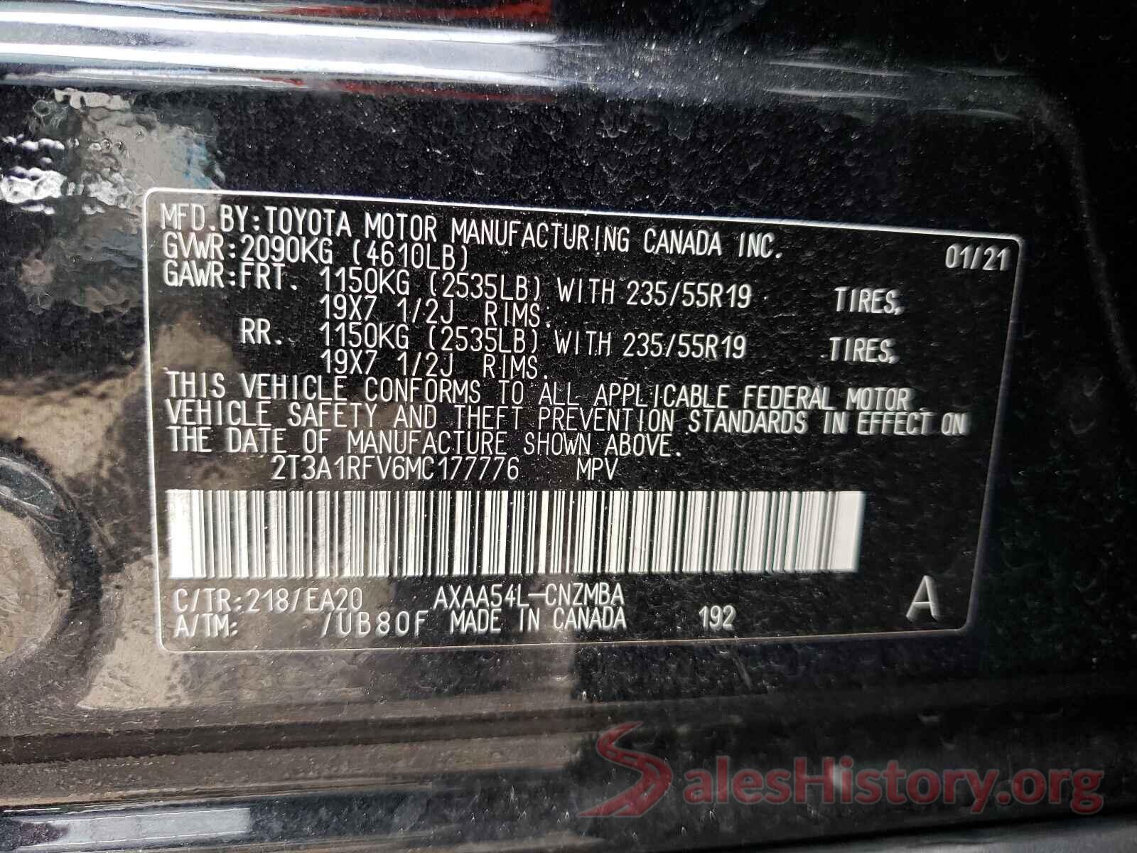 2T3A1RFV6MC177776 2021 TOYOTA RAV4