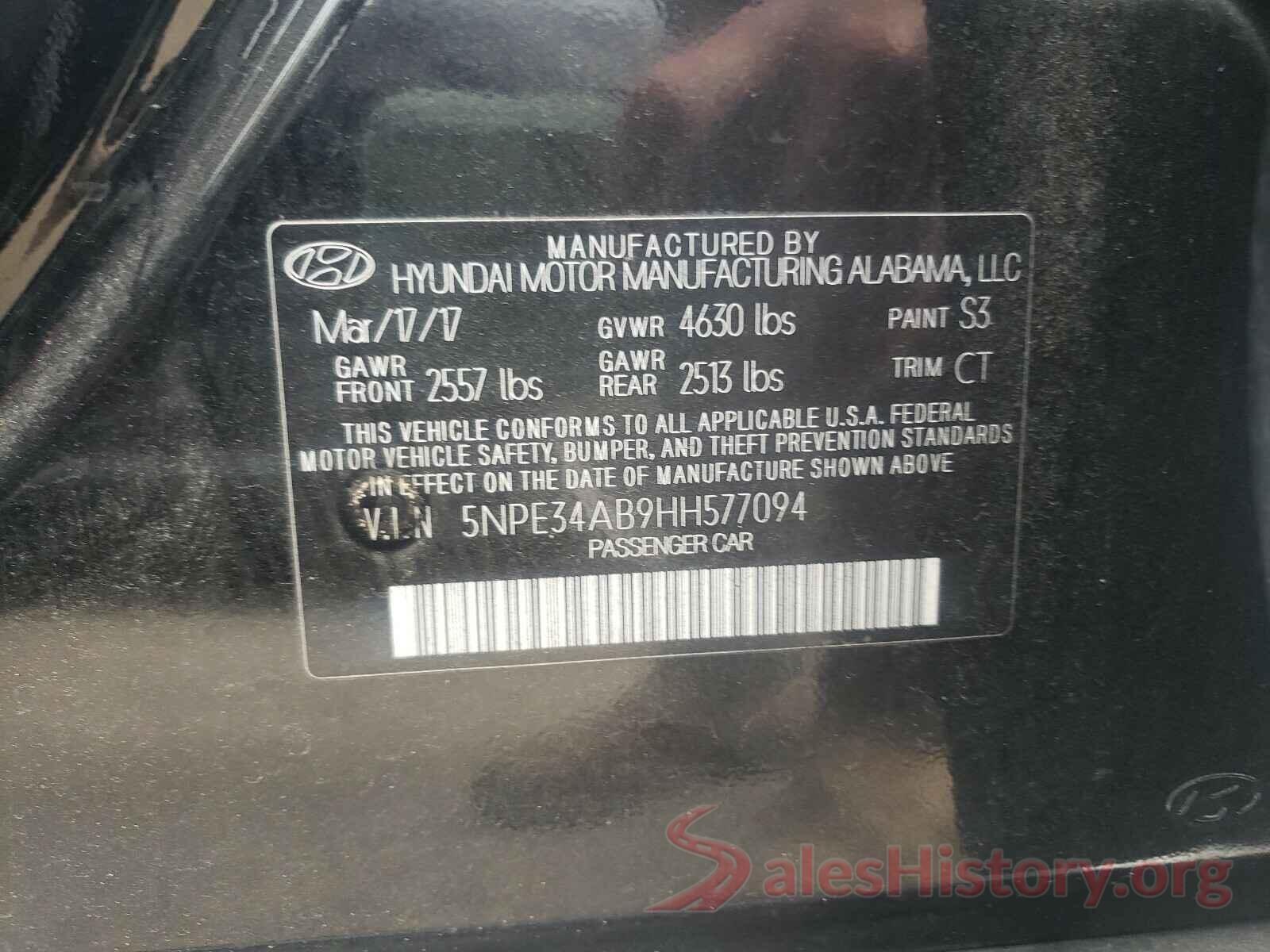 5NPE34AB9HH577094 2017 HYUNDAI SONATA