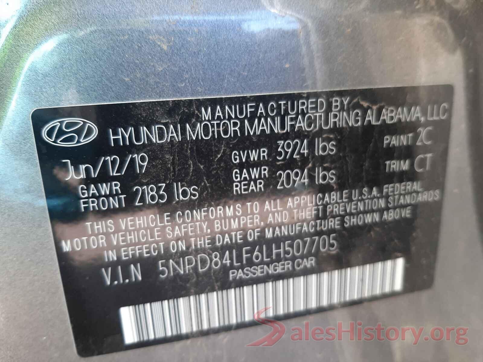 5NPD84LF6LH507705 2020 HYUNDAI ELANTRA