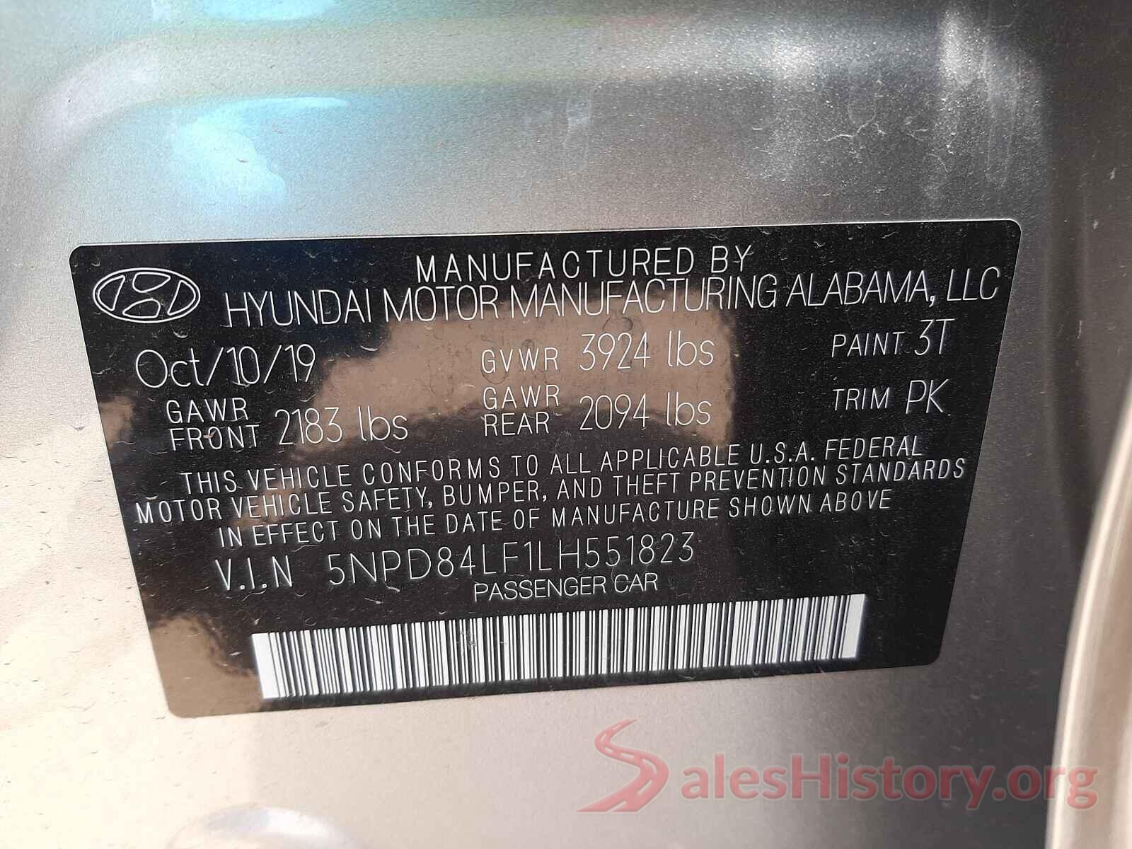 5NPD84LF1LH551823 2020 HYUNDAI ELANTRA