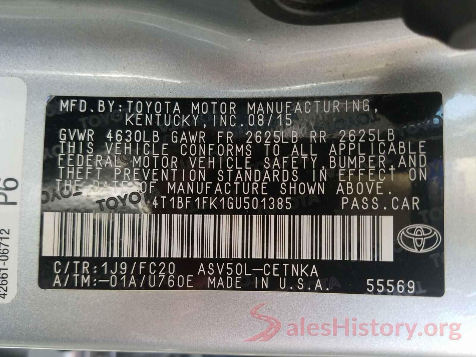 4T1BF1FK1GU501385 2016 TOYOTA CAMRY