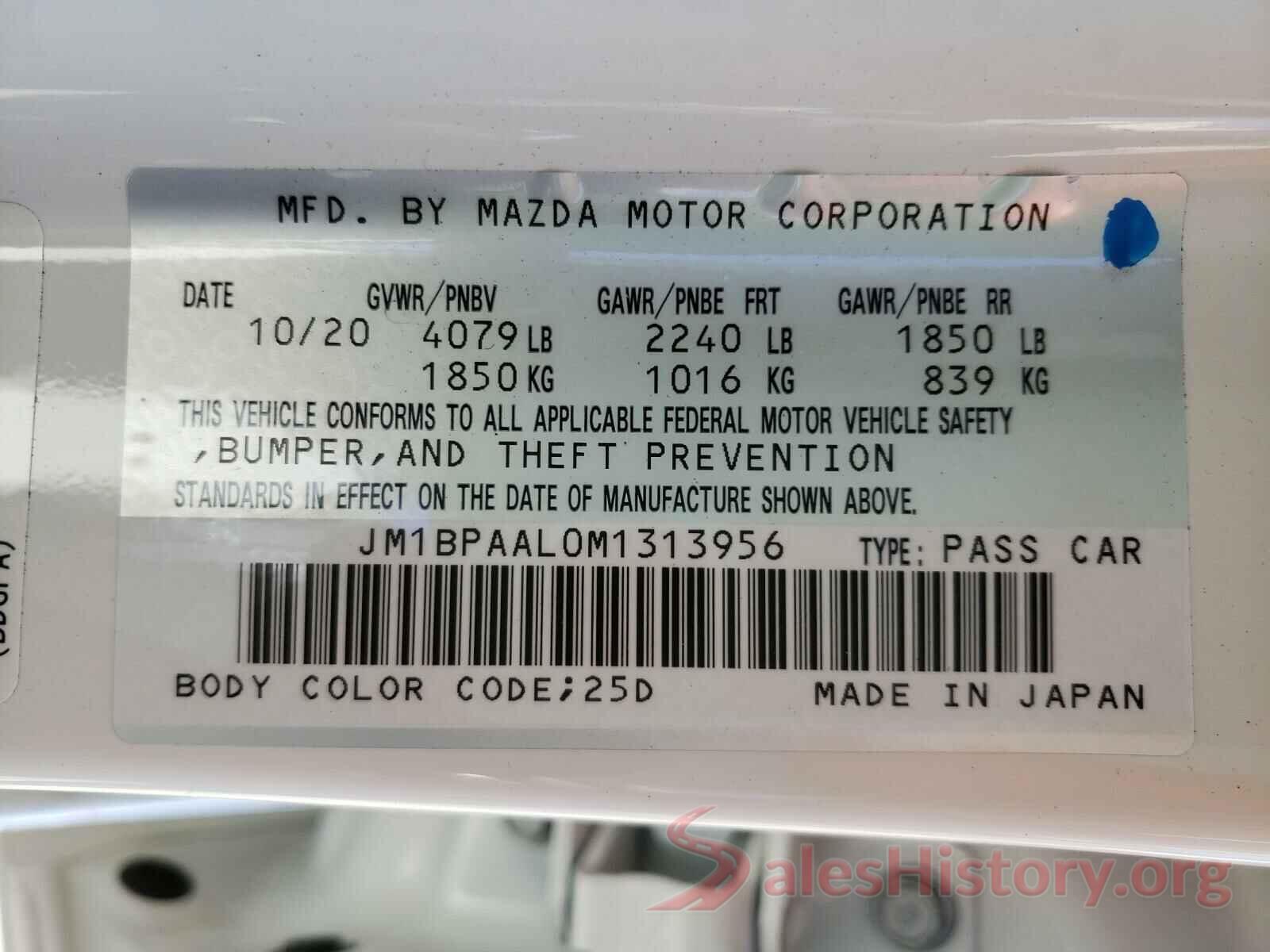 JM1BPAAL0M1313956 2021 MAZDA 3