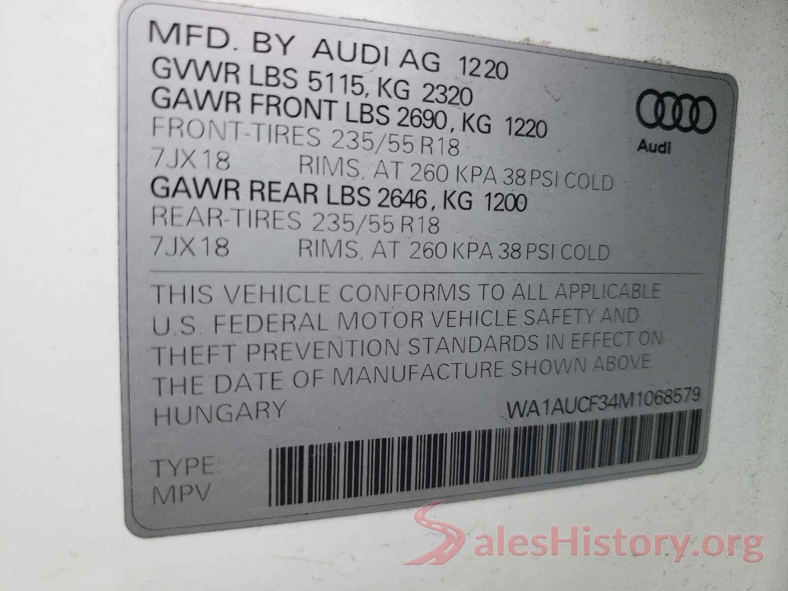 WA1AUCF34M1068579 2021 AUDI Q3