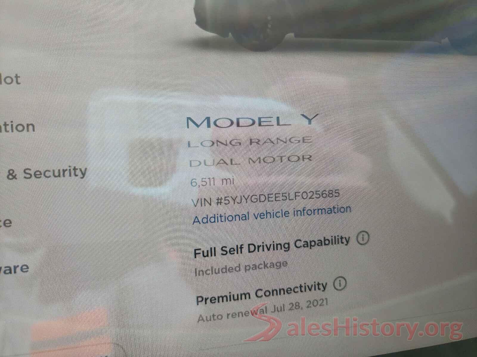 5YJYGDEE5LF025685 2020 TESLA MODEL Y