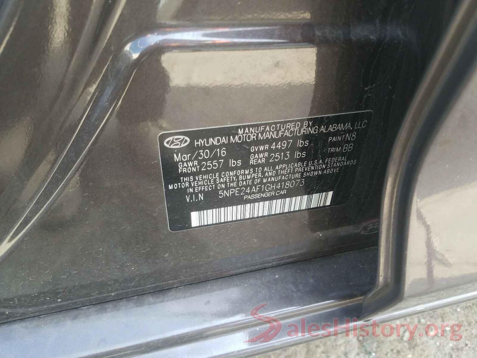 5NPE24AF1GH418073 2016 HYUNDAI SONATA