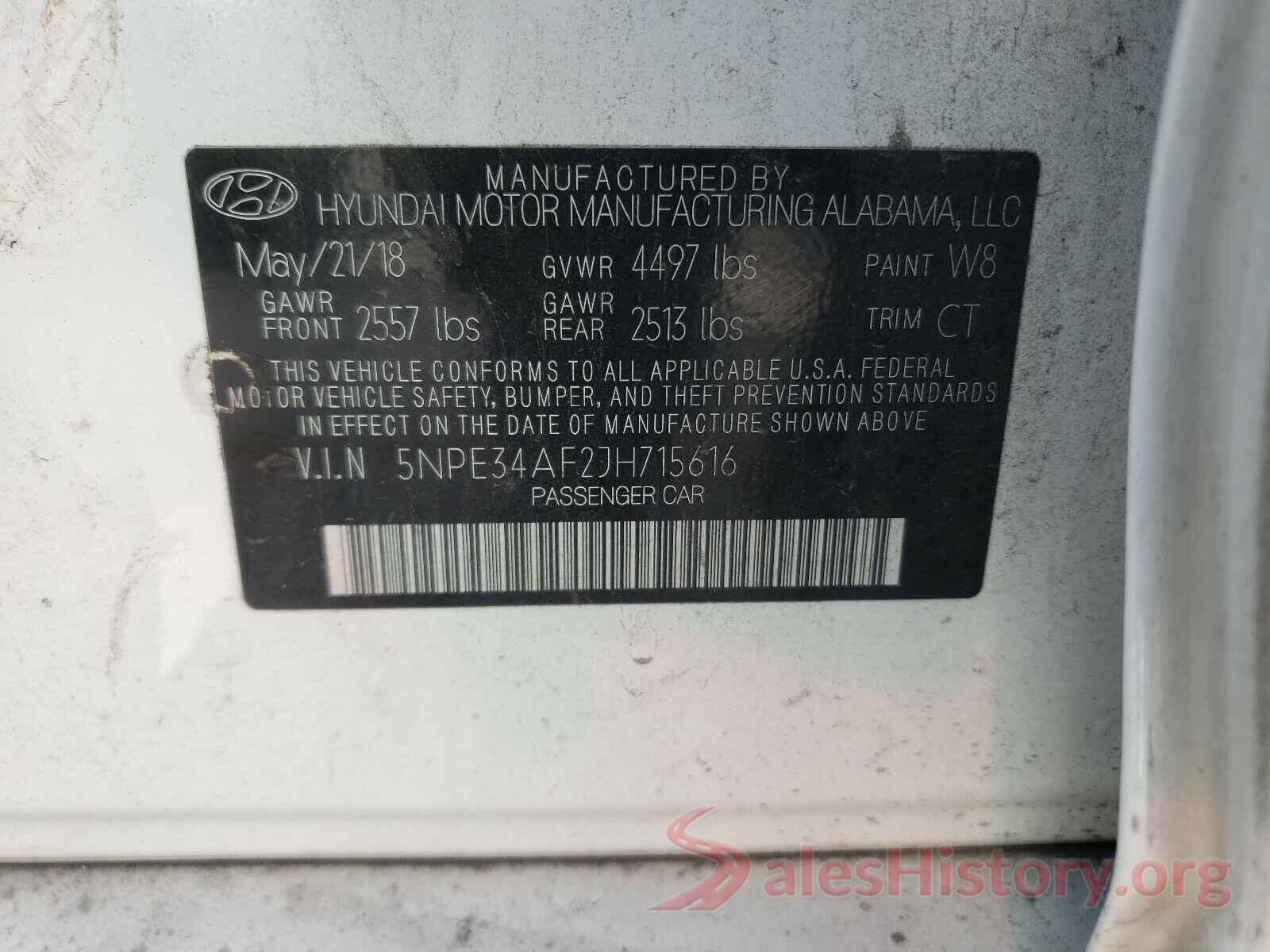 5NPE34AF2JH715616 2018 HYUNDAI SONATA