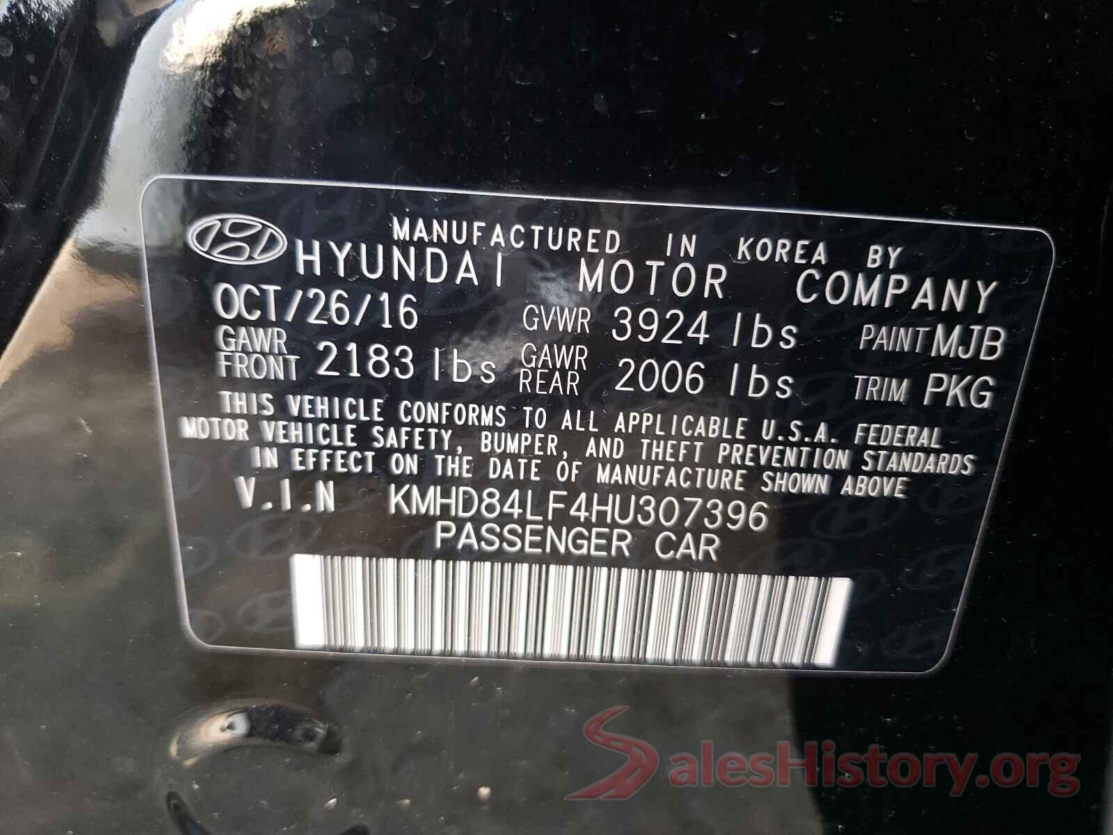 KMHD84LF4HU307396 2017 HYUNDAI ELANTRA