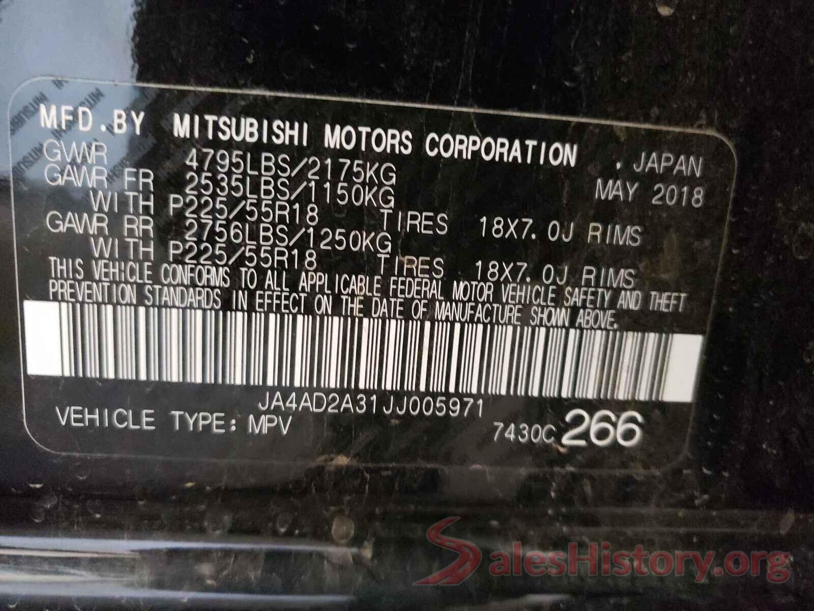 JA4AD2A31JJ005971 2018 MITSUBISHI OUTLANDER