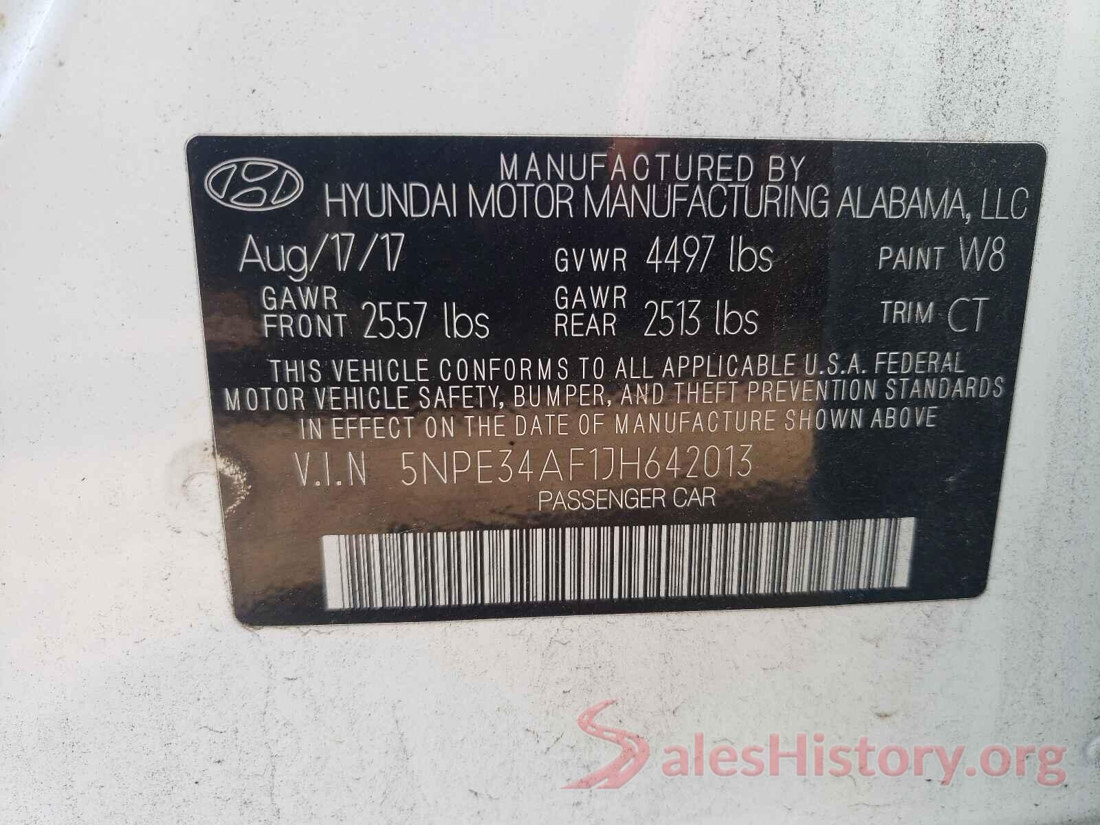 5NPE34AF1JH642013 2018 HYUNDAI SONATA