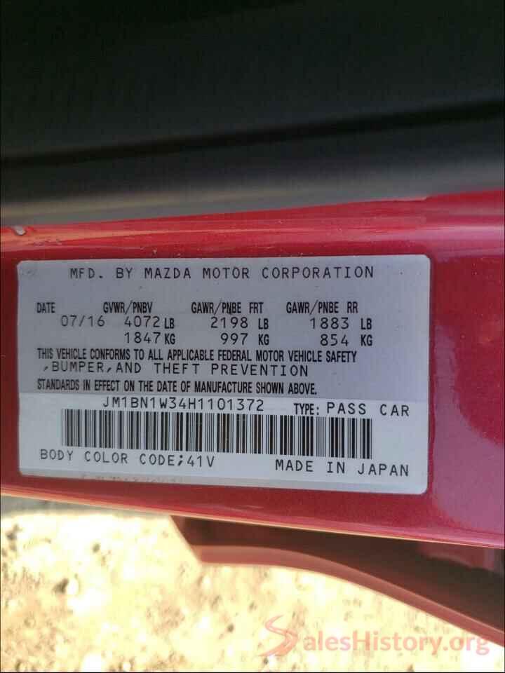 JM1BN1W34H1101372 2017 MAZDA 3