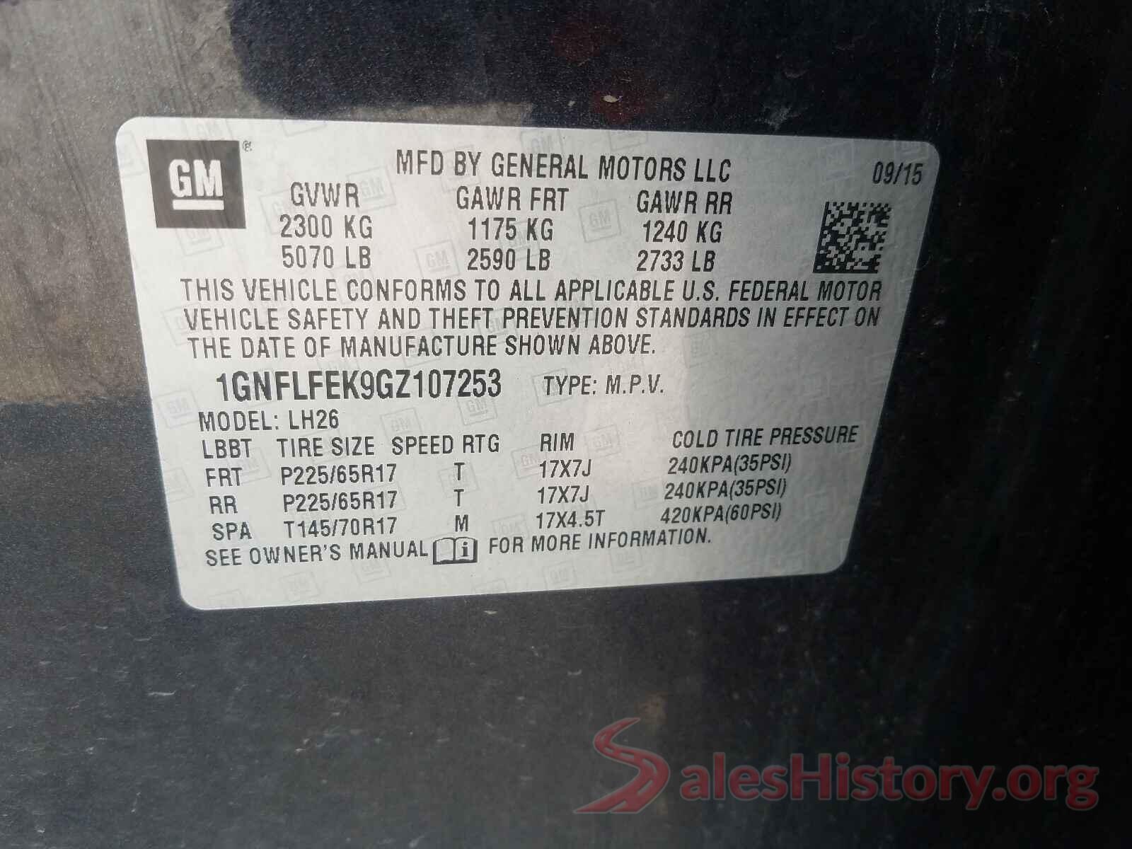 1GNFLFEK9GZ107253 2016 CHEVROLET EQUINOX