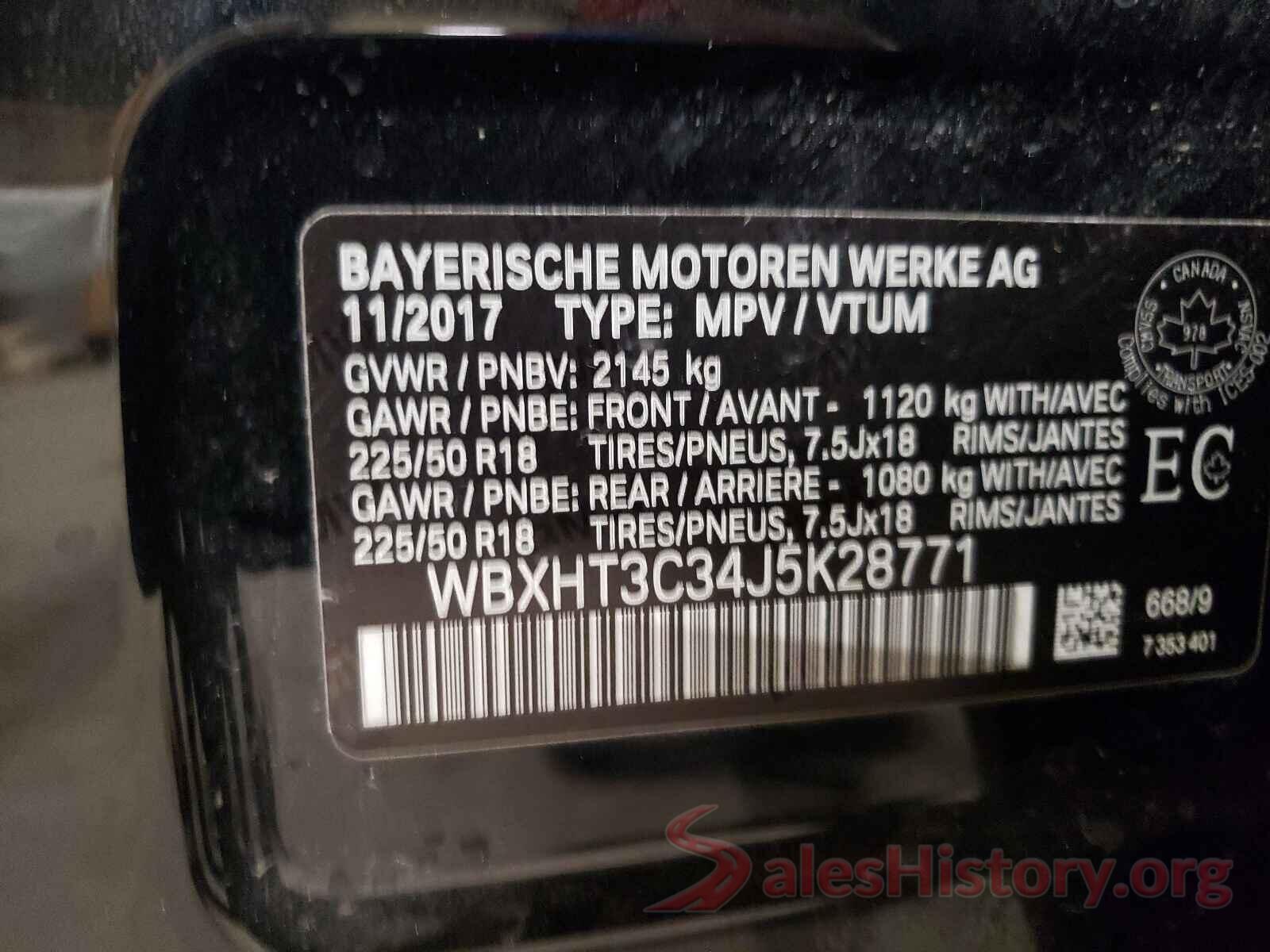 WBXHT3C34J5K28771 2018 BMW X1