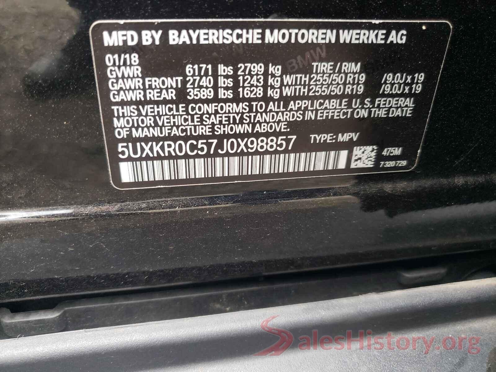 5UXKR0C57J0X98857 2018 BMW X5