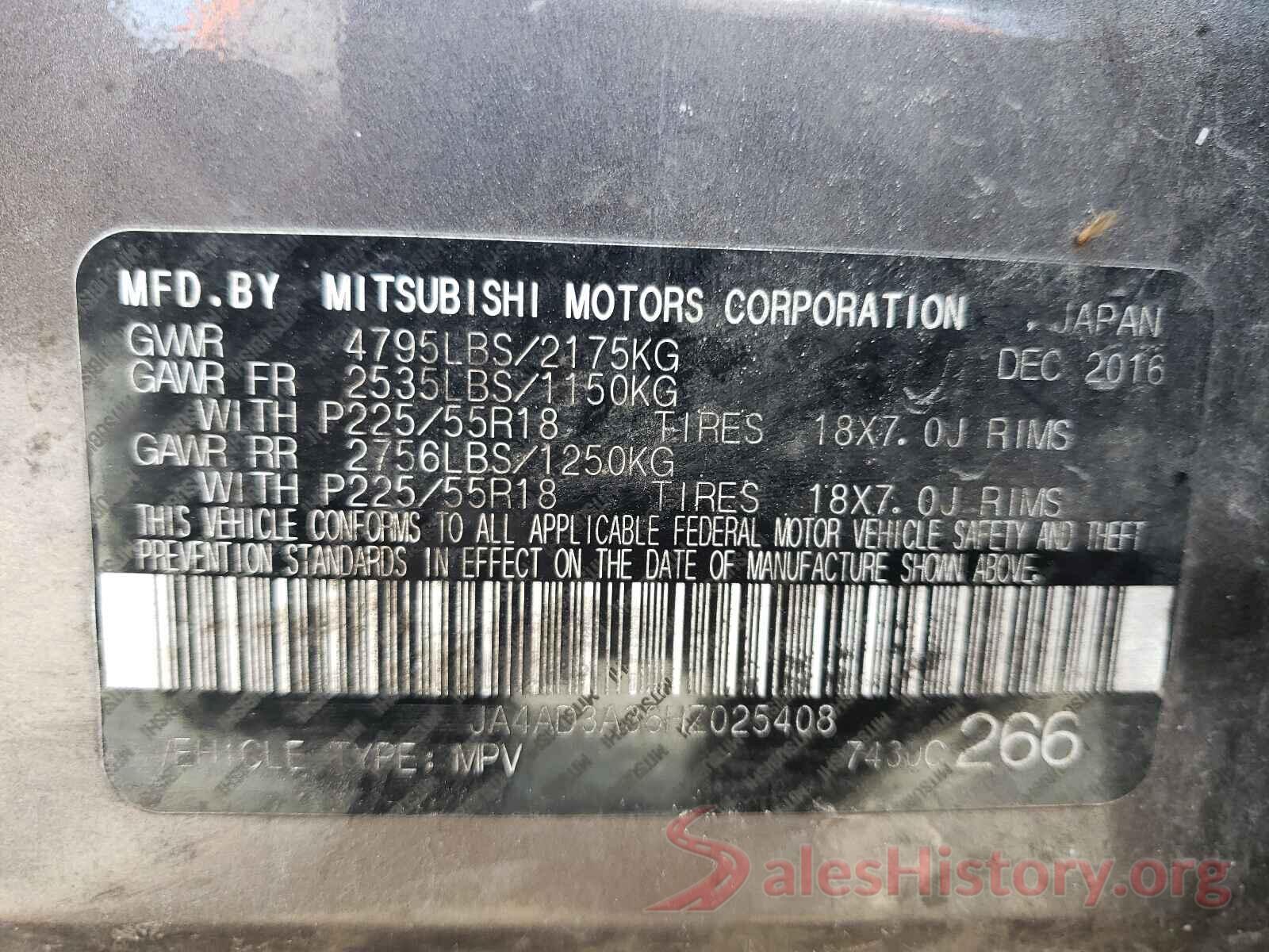 JA4AD3A36HZ025408 2017 MITSUBISHI OUTLANDER