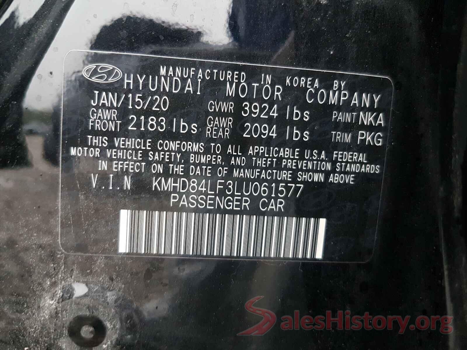 KMHD84LF3LU061577 2020 HYUNDAI ELANTRA