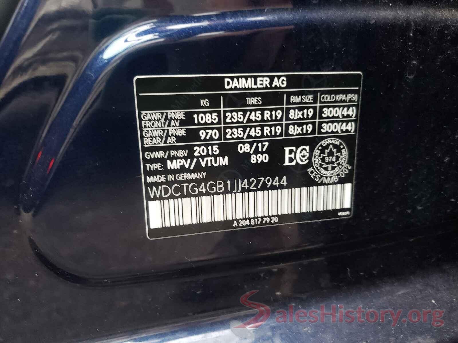 WDCTG4GB1JJ427944 2018 MERCEDES-BENZ GLA-CLASS