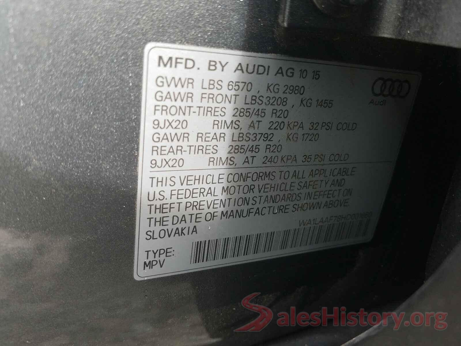 WA1LAAF78HD001660 2017 AUDI Q7