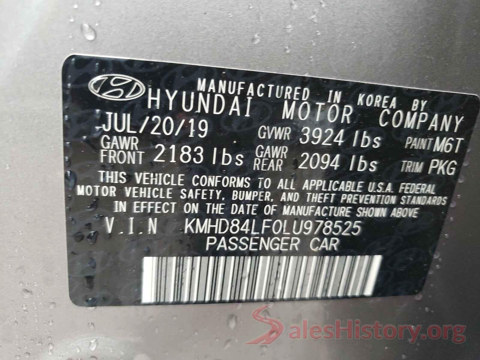 KMHD84LF0LU978525 2020 HYUNDAI ELANTRA