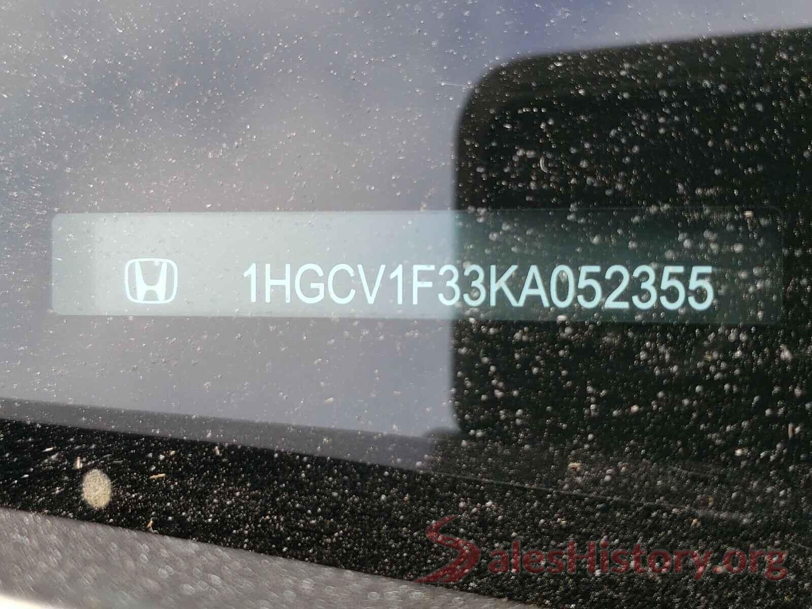 1HGCV1F33KA052355 2019 HONDA ACCORD