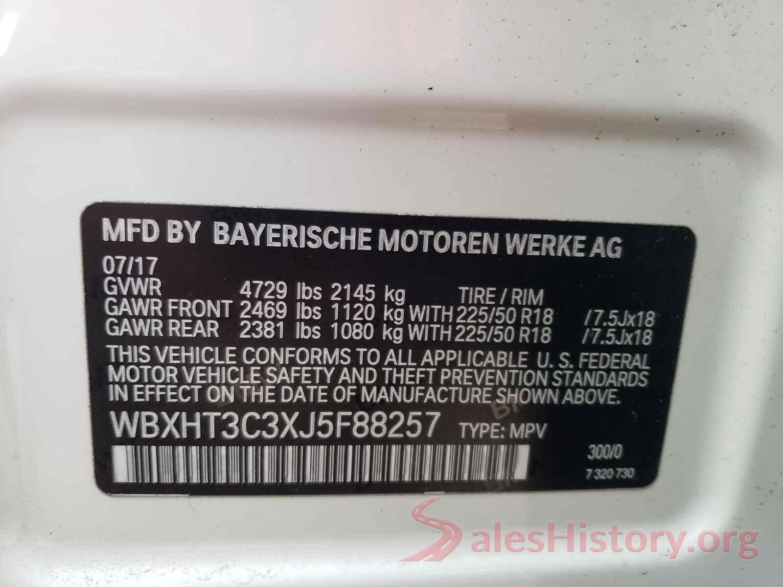 WBXHT3C3XJ5F88257 2018 BMW X1