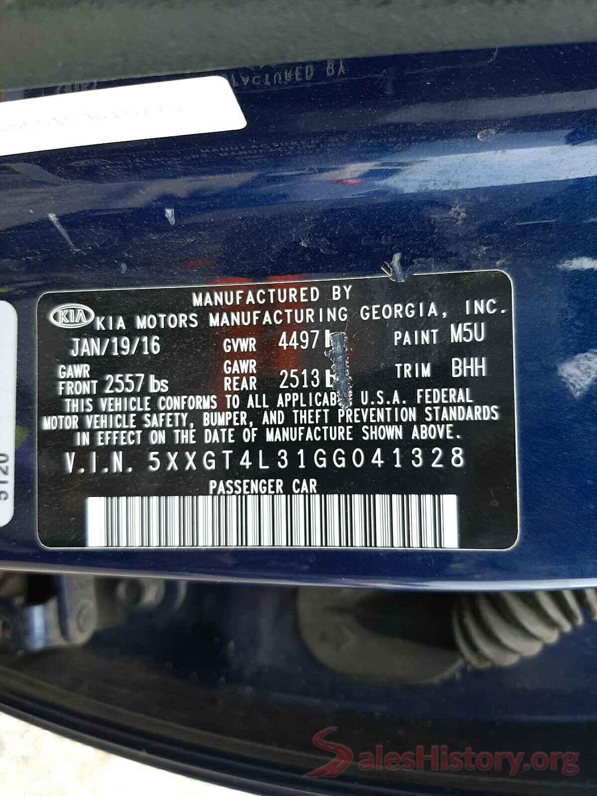 5XXGT4L31GG041328 2016 KIA OPTIMA