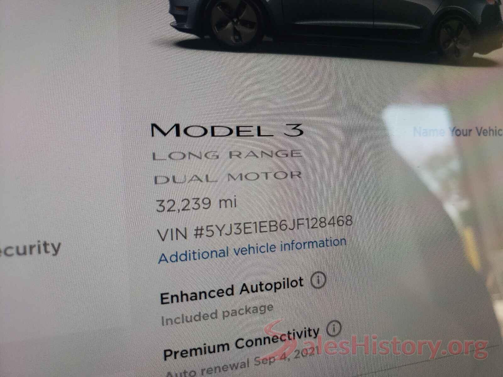 5YJ3E1EB6JF128468 2018 TESLA MODEL 3