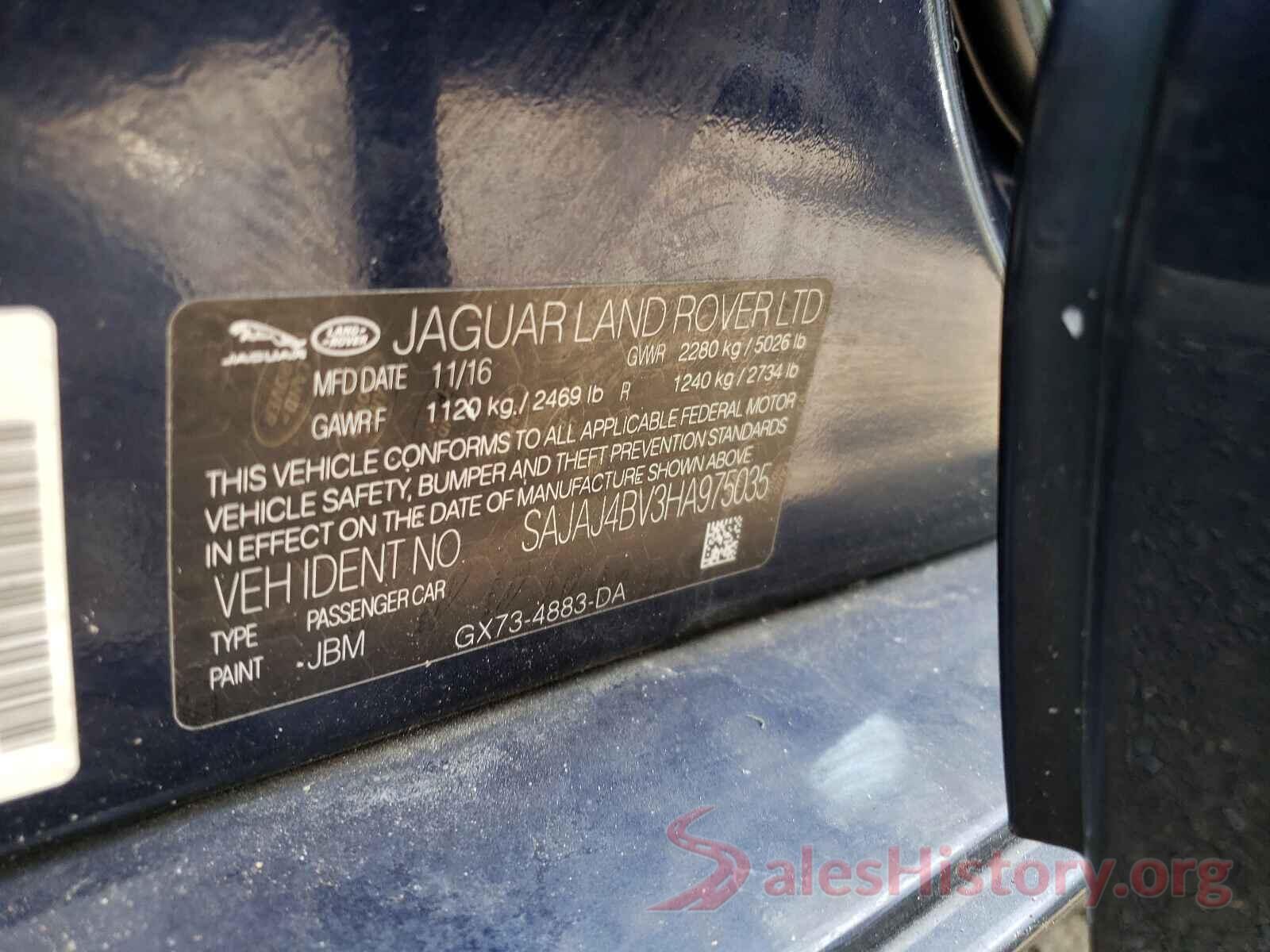 SAJAJ4BV3HA975035 2017 JAGUAR XE