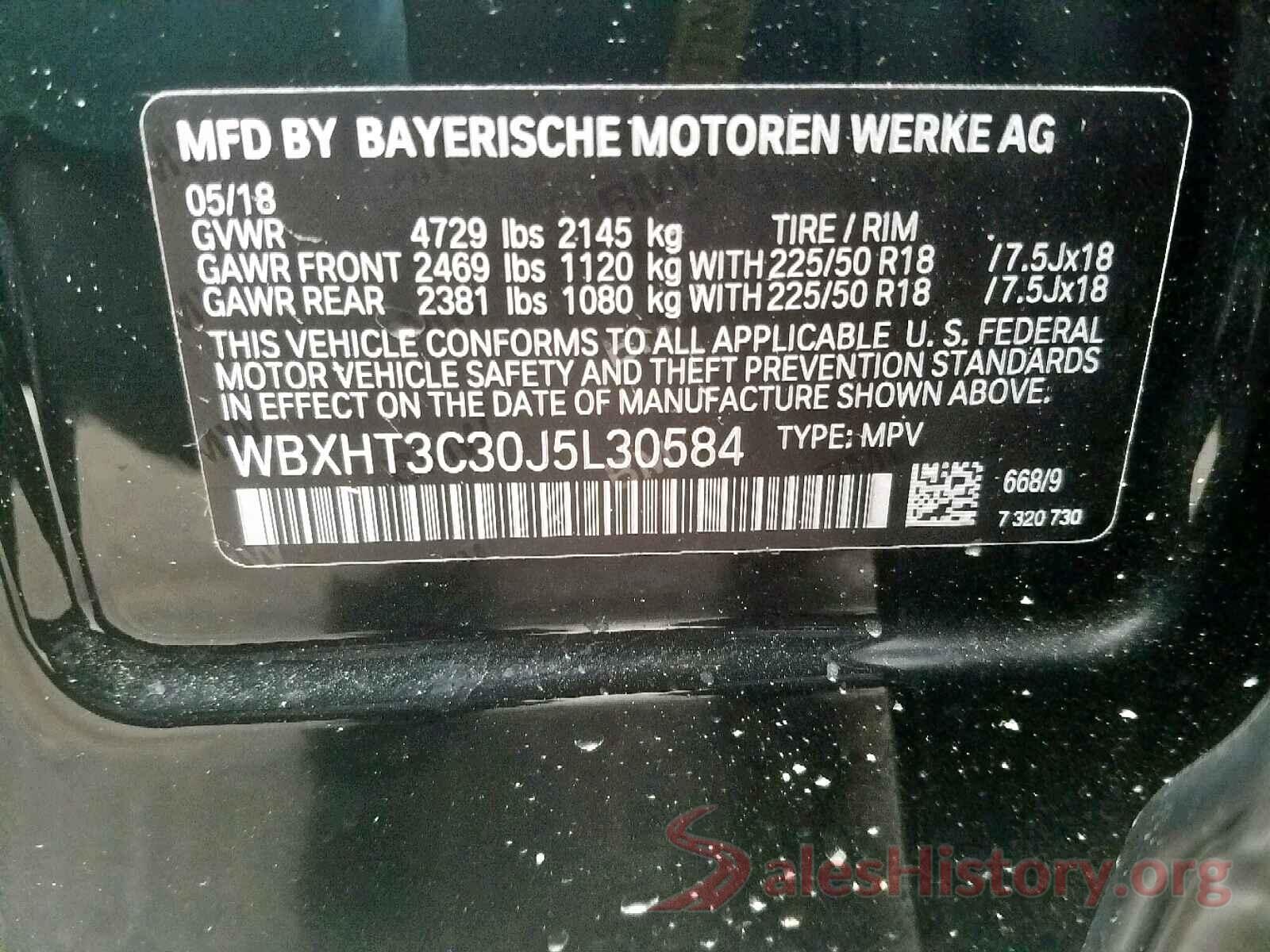 WBXHT3C30J5L30584 2018 BMW X1 XDRIVE2