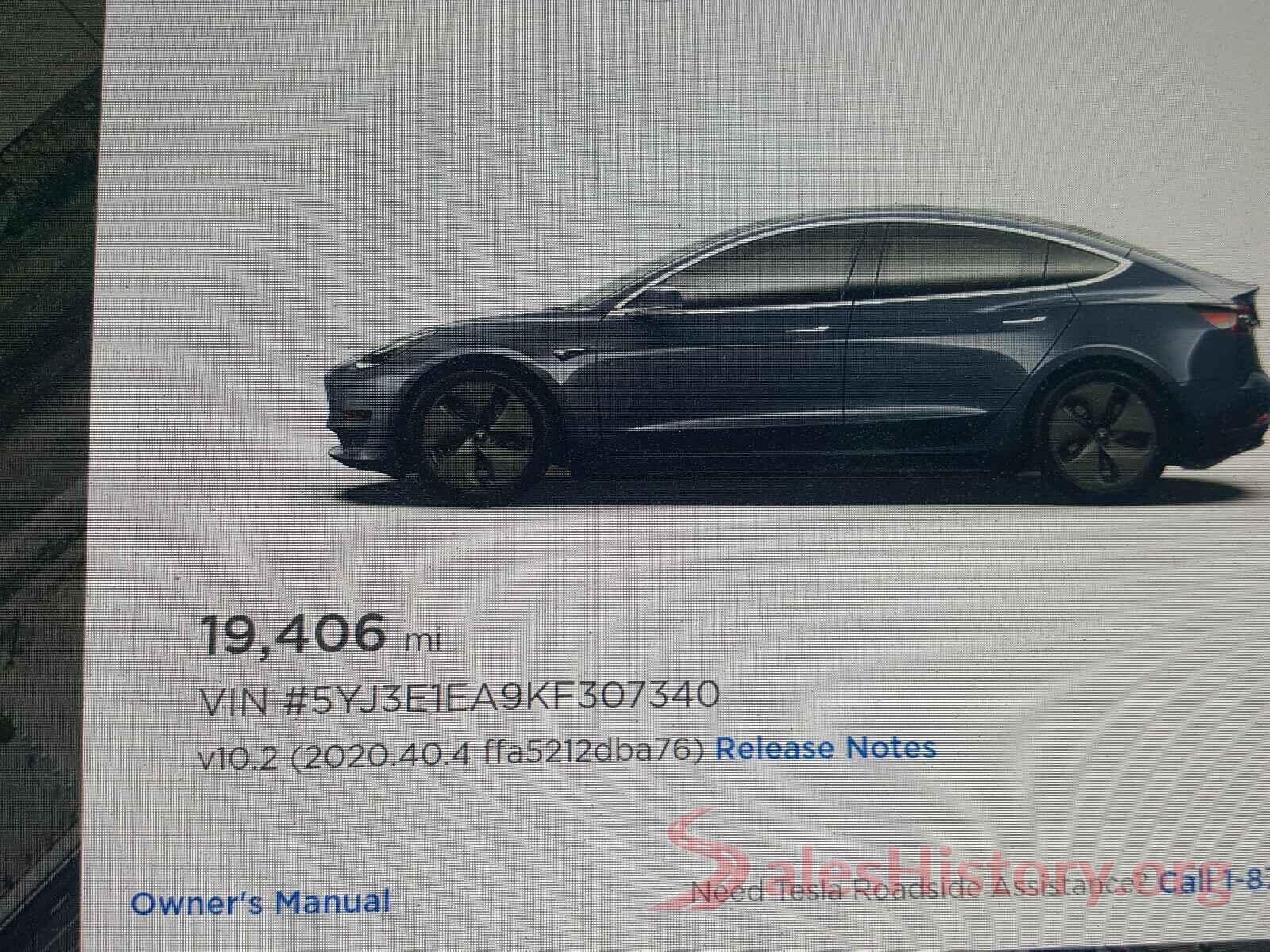 5YJ3E1EA9KF307340 2019 TESLA MODEL 3