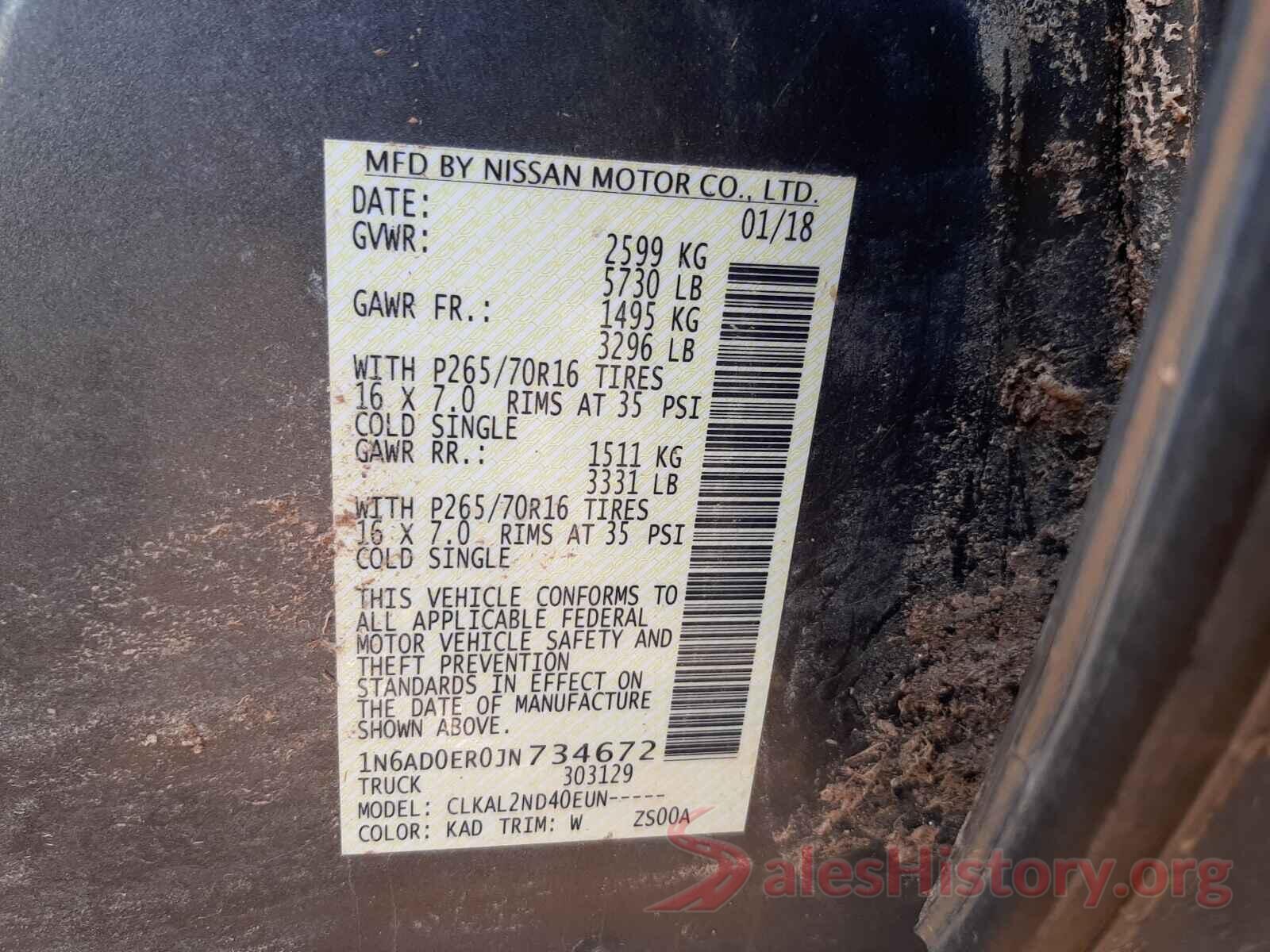 1N6AD0ER0JN734672 2018 NISSAN FRONTIER