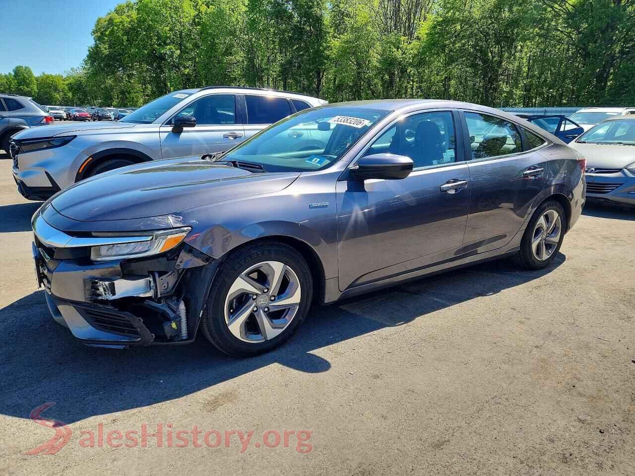 2020 HONDA INSIGHT VIN 19XZE4F51LE010504, front 3/4 view