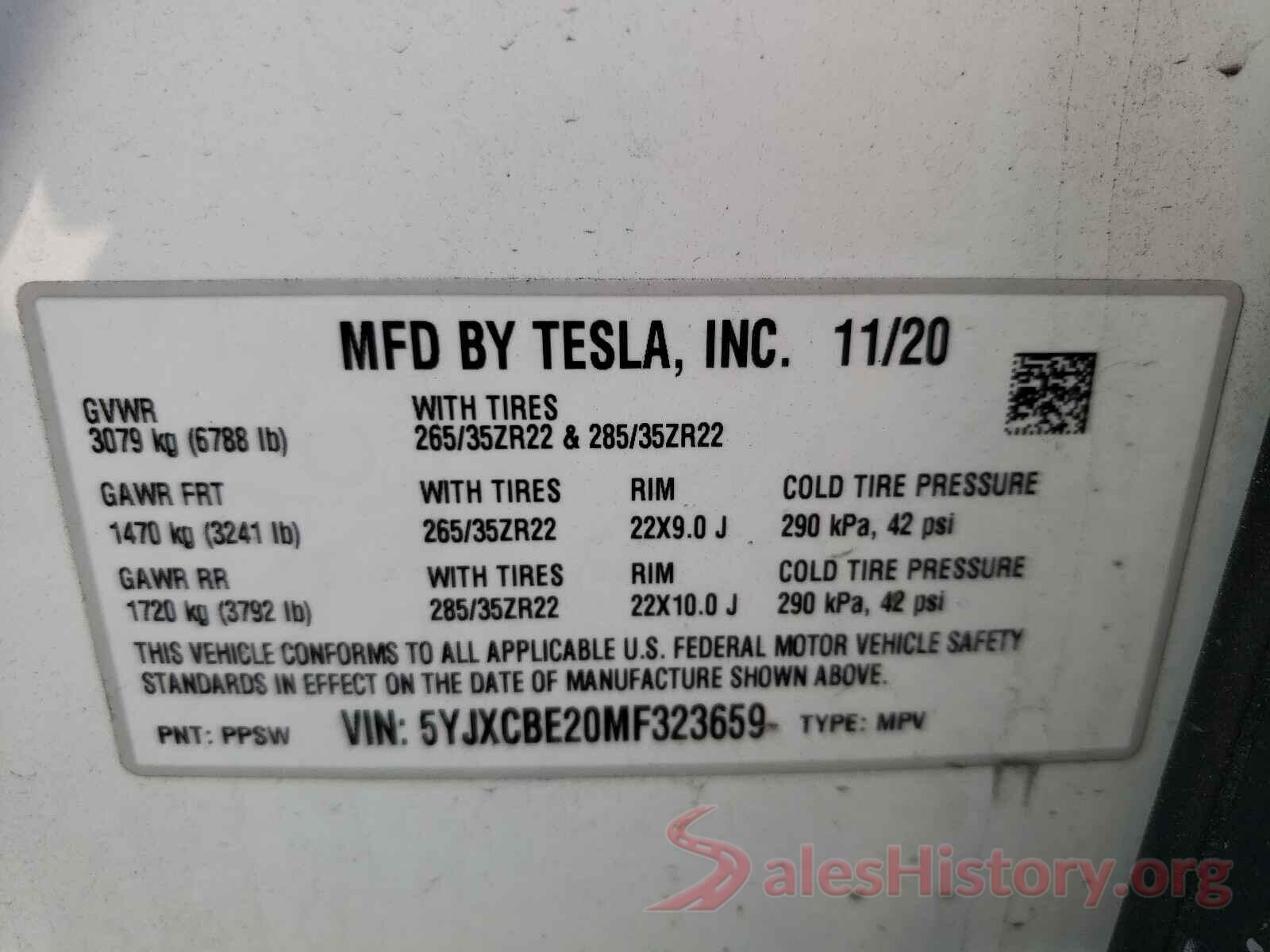 5YJXCBE20MF323659 2021 TESLA MODEL X