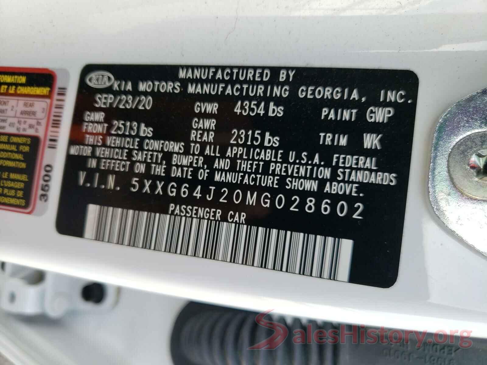 5XXG64J20MG028602 2021 KIA K5