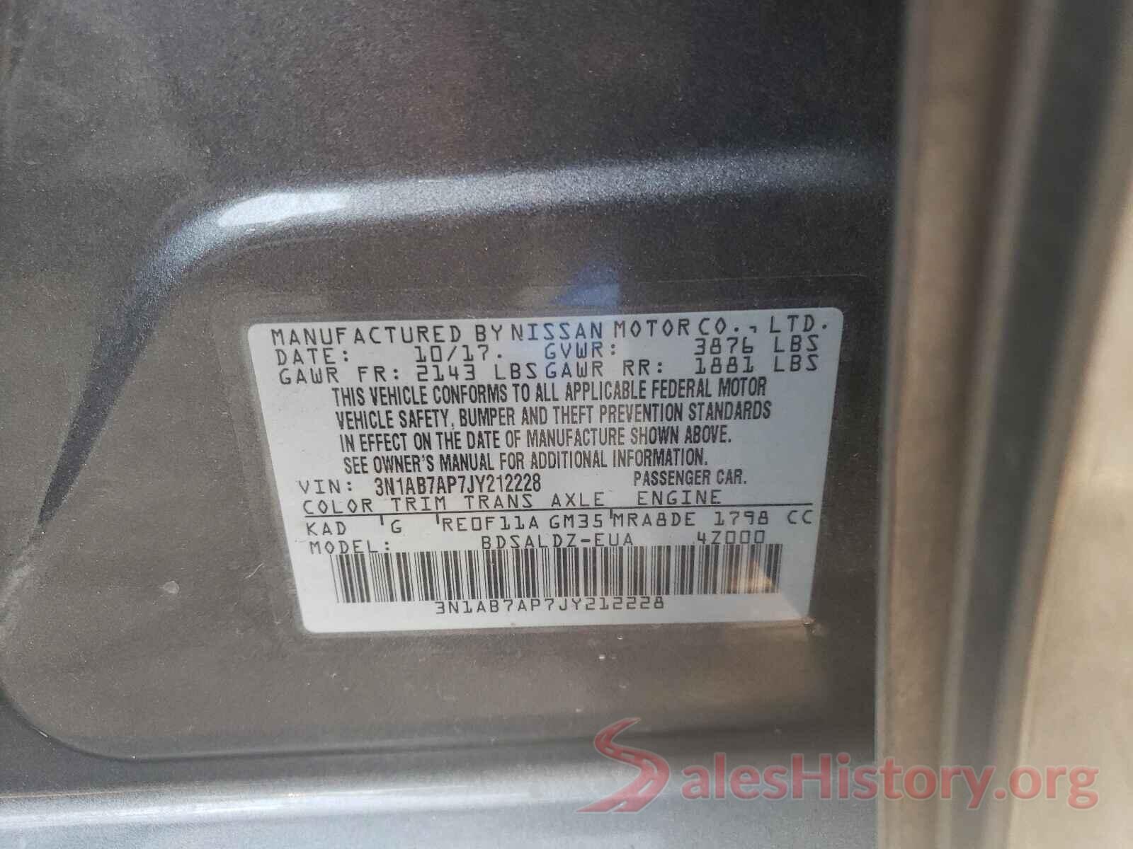 3N1AB7AP7JY212228 2018 NISSAN SENTRA