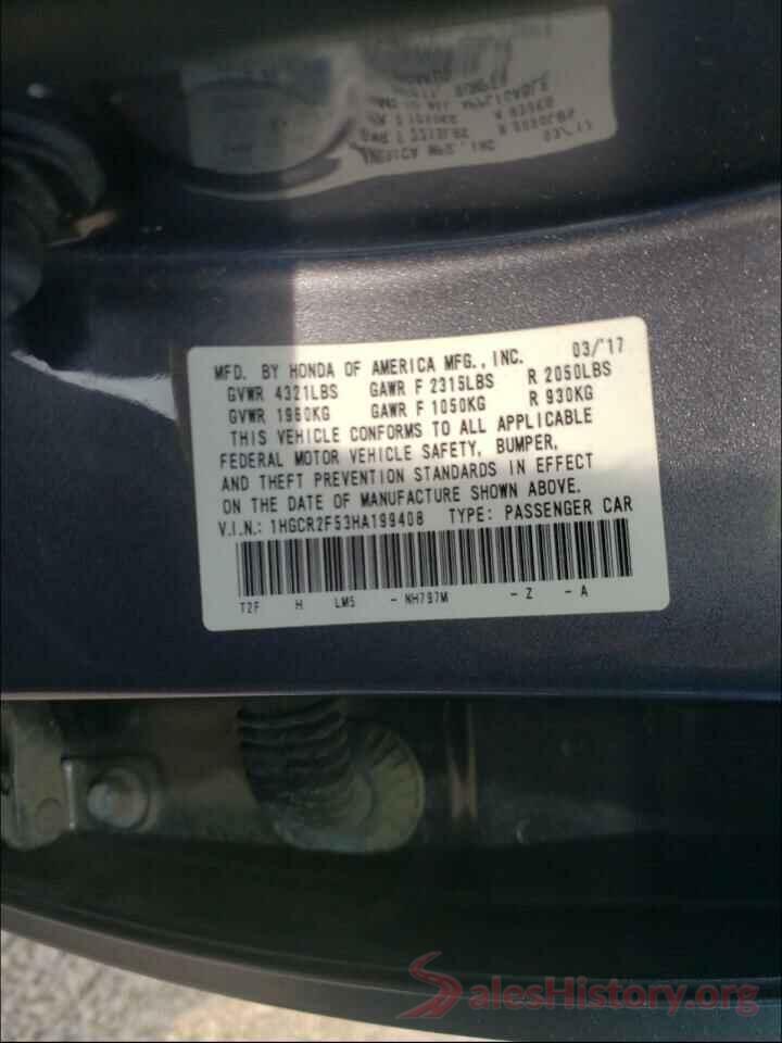 1HGCR2F53HA199408 2017 HONDA ACCORD