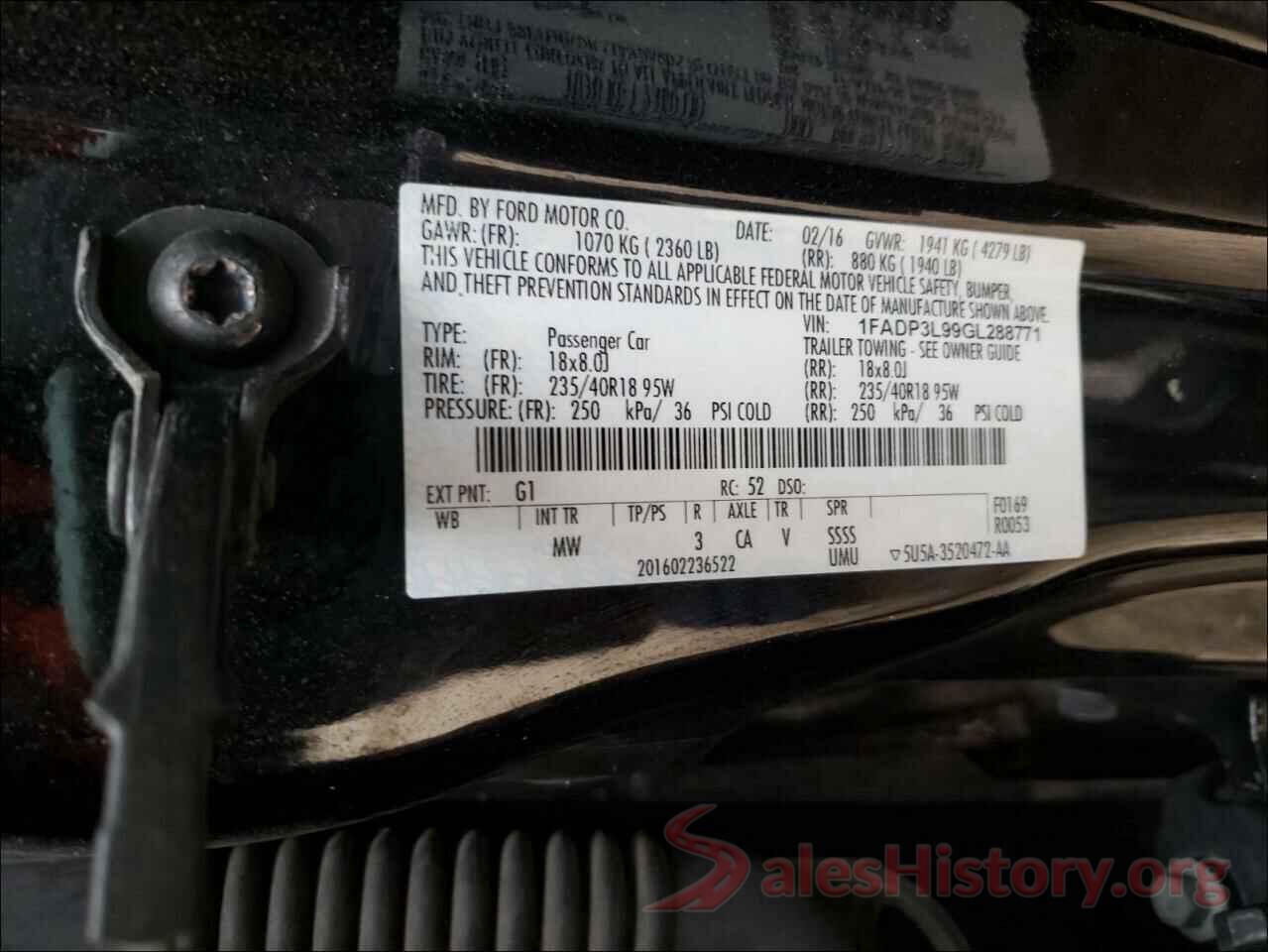 1FADP3L99GL288771 2016 FORD FOCUS