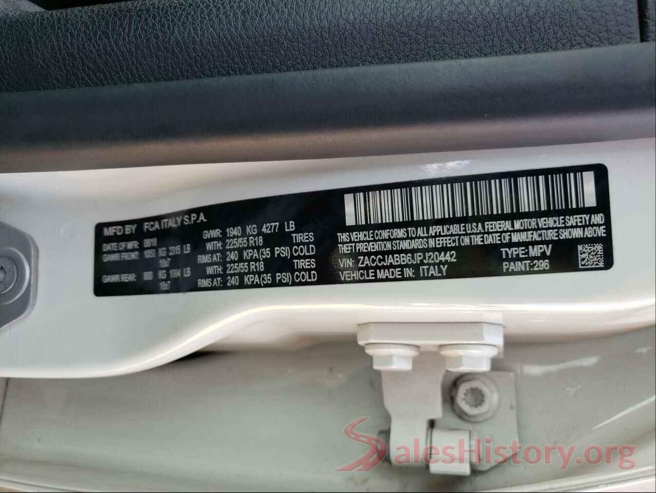 ZACCJABB6JPJ20442 2018 JEEP RENEGADE